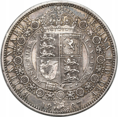 Wielka Brytania 1/2 korony, 1887 - SREBRO
