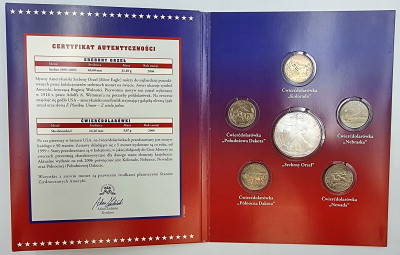 USA elegancki set 6 szt. Srebrny Orzeł 2006 SREBRO