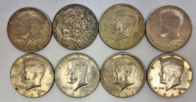 USA. 1/2 dolara 1952-69 Franklin i Kennedy, 8 szt.