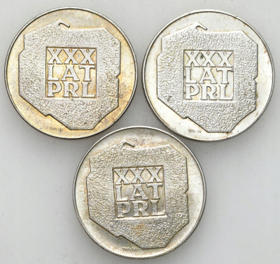 200 złotych 1974 XXX lat PRL – SREBRO – 3 sztuki
