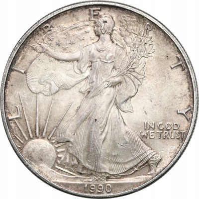 USA 1 dolar 1990 Liberty SREBRO - uncja