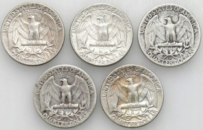 USA 1/4 dolara 1951-64 - zestaw 5 sztuk