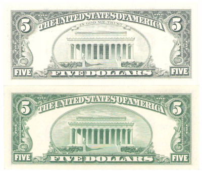 USA. 5 dolarów 1953 i 5 dolarów 1988