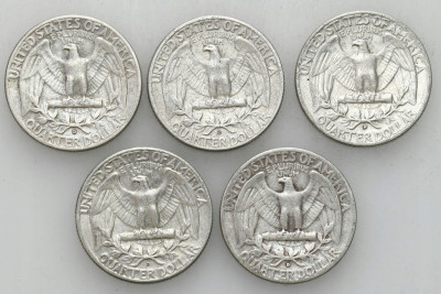 USA 1/4 dolara 1959-64 - zestaw 5 sztuk