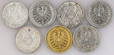 Niemcy Prusy 1 marka 1873 – 1915 – zestaw 7 sztuk