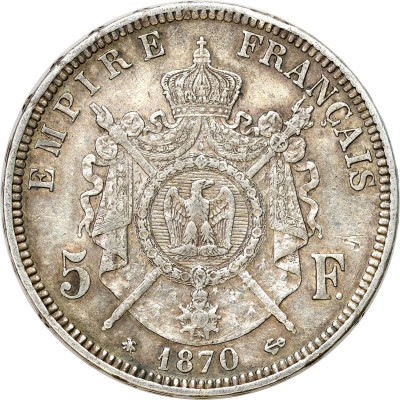Francja. 5 franków 1870 A, Paryż