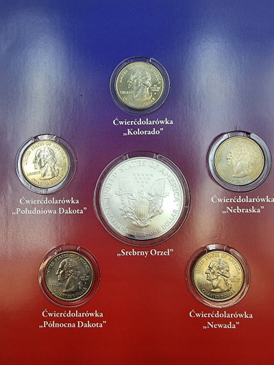 USA elegancki set 6 szt. Srebrny Orzeł 2006 SREBRO