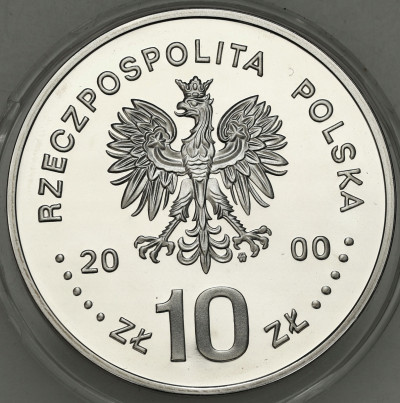 10 złotych 2000 Jan II Kazimierz popiersie. SREBRO