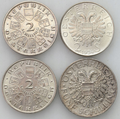 Austria. 2 i 5 schilling 1928-1934, 4 szt.
