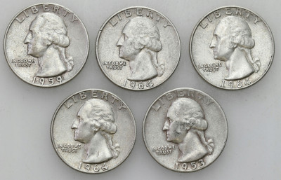 USA 1/4 dolara 1959-64 - zestaw 5 sztuk