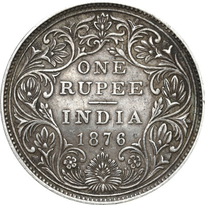 Indie, Wiktoria (1837–1901). Rupia 1876 - SREBRO