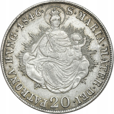 Węgry 20 Krajcarów 1846 B (Kremnica) - SREBRO