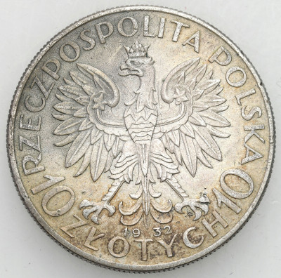 II RP. 10 złotych 1932 głowa kobiety