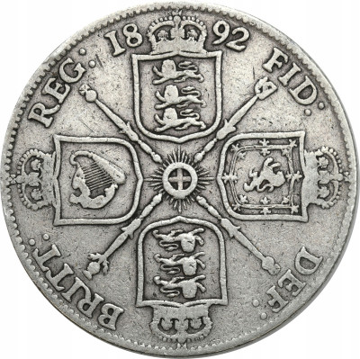 Wielka Brytania 2 szylingi (floren), 1892 - SREBRO