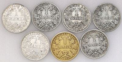 Niemcy Prusy 1 marka 1873 – 1915 – zestaw 7 sztuk