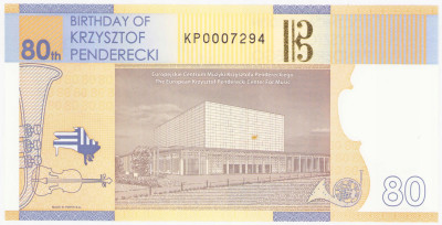 Banknot testowy PWPW Krzysztof Penderecki