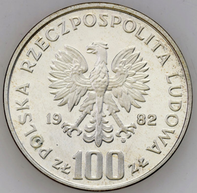 PRL. PRÓBA srebro 100 złotych 1982 Bociany