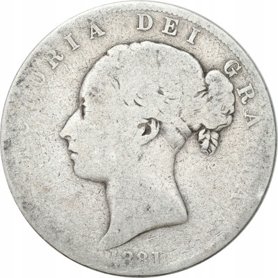 Wielka Brytania. 1/2 korony, 1881 - SREBRO