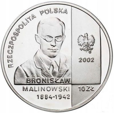 III RP 10 zł 2002 Bronisław Malinowski - SREBRO