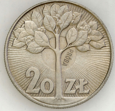 PRÓBA CuNi 20 złotych 1973 drzewko