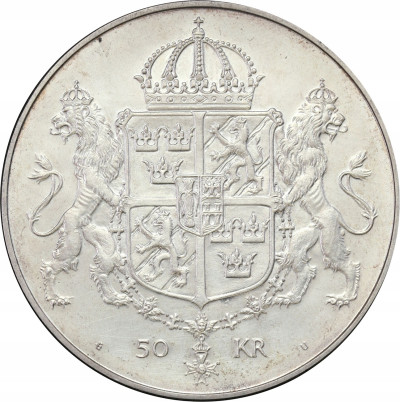 Szwecja. 50 koron 1976–Ślub, SREBRO