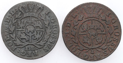 S.A Poniatowski. Grosz 1772, 1780, 1789, 3 szt.