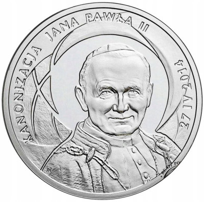III RP 10 zł 2014 Kanonizacja Jana Pawła II SREBRO