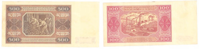 500 złotych + 100 złotych 1948 – zestaw 2 szt