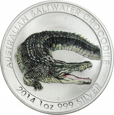 Australia 1 dolar 2014 Krokodyl różańcowy - SREBRO