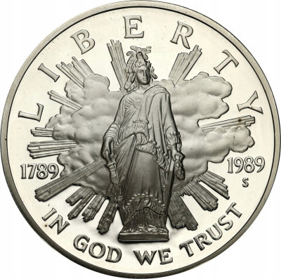 USA 1 dolar 1989 Kongres - SREBRO