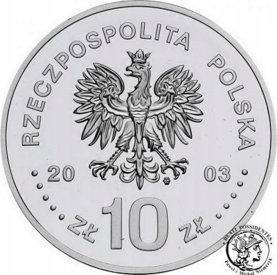 III RP 10 zł 2003 S. Leszczyński półpostać- SREBRO