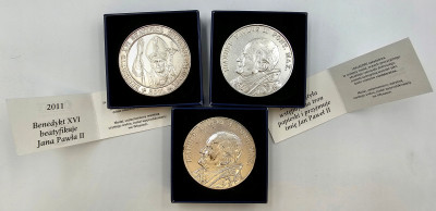 Medale, Jan Paweł II zestaw 3 sztuk