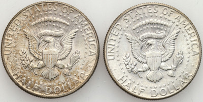 USA. 1/2 dolara 1966 i 1967 Kennedy, 2 sztuki. AG