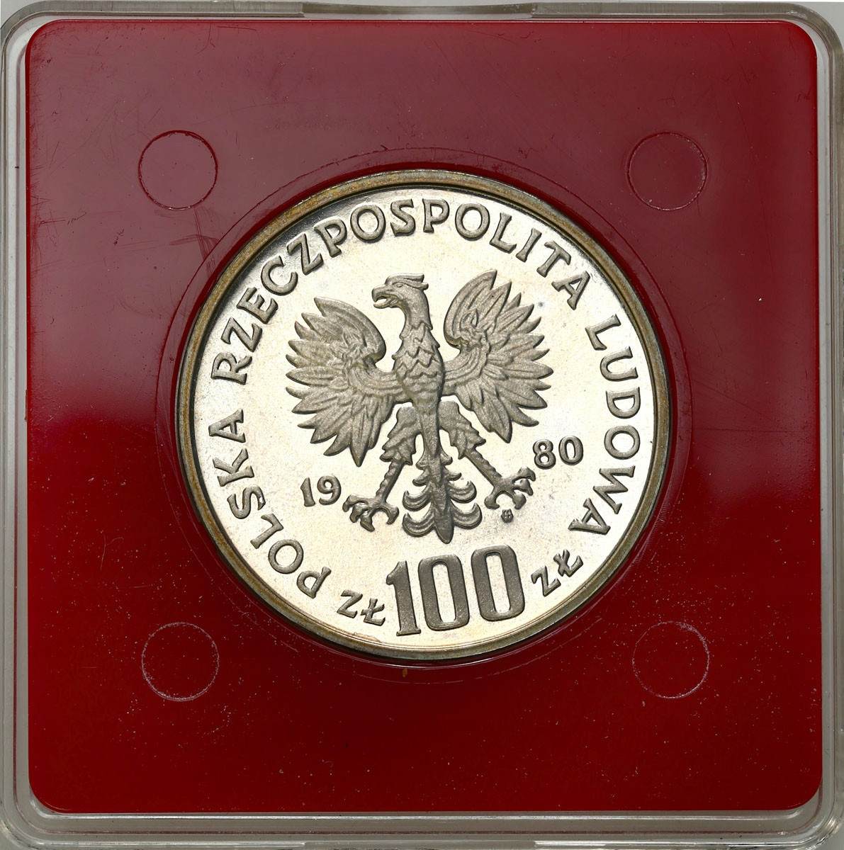 PRÓBA SREBRO 100 złotych 1980 Głuszce - rzadsze