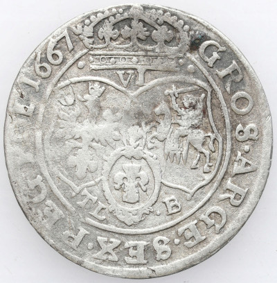 Jan II Kazimierz. Szóstak (6 groszy) 1667 TLB