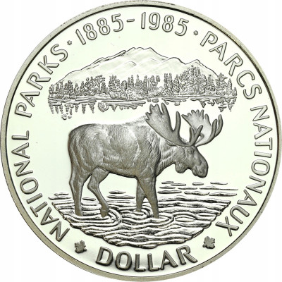 Kanada. 1 dolar 1985 Parki Narodowe – SREBRO