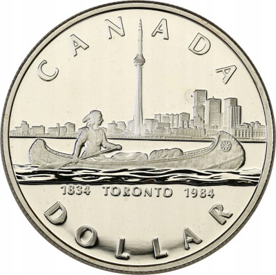 Kanada. 1 dolar 1984 Toronto 150 lat – SREBRO