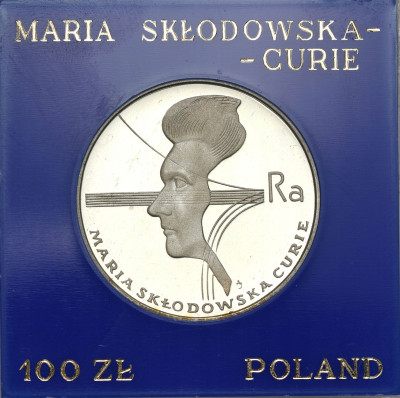 PRL. 100 złotych 1974 Skłodowska Curie, SREBRO
