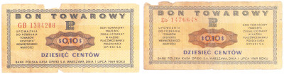 Pewex, 10 centów 1969 - Eb i GB - rzadki 2 sztuki