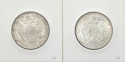 Austria, 1 floren 1878 – 1859, zestaw 2 sztuk