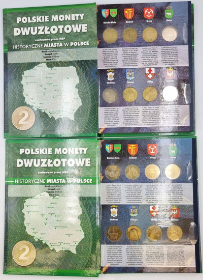 Klaser Polskie Monety Dwuzłotowe zestaw 2 szt