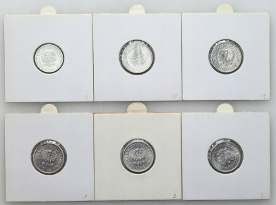 PRL. 5-10 groszy 1968-1969 Al, zestaw 6 sztuk
