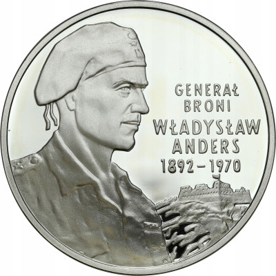 III RP. 10 złotych 2002 gen. Anders - SREBRO