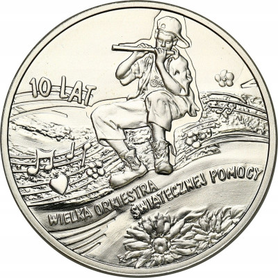 III RP. 10 złotych 2003 WOŚP- SREBRO
