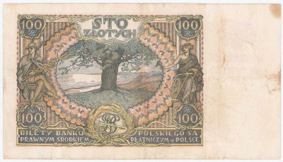 100 złotych 1934 seria CH - fałszywy nadruk