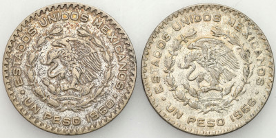 Meksyk. 1 Peso 1960-1966, zestaw 2 sztuk