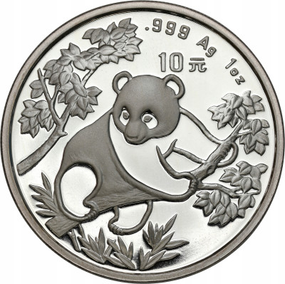 Chiny 10 Yuan 1992 Panda – UNCJA SREBRA