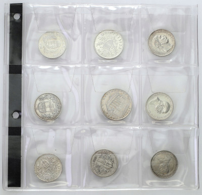 Europa. Zestaw monet srebrnych - SREBRO - 9 szt