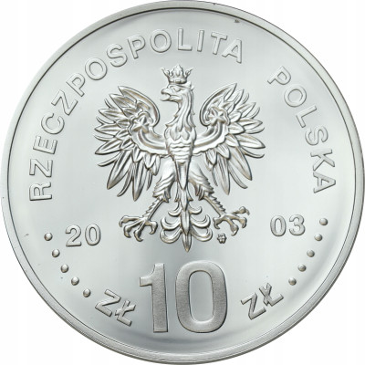 III RP. 10 zł 2003 Leszczyński półpostać- SREBRO