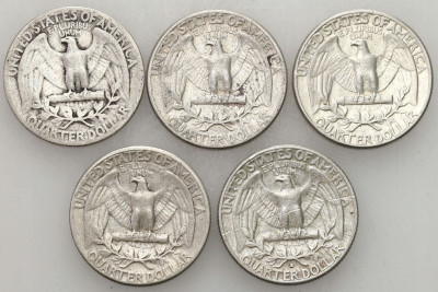 USA. 1/4 dolara 1945-1964 - zestaw 5 sztuk